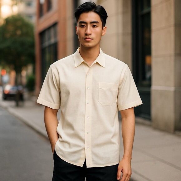 Bronzini Men’s Size XL Short Sleeve Button-up VTG Style Shirt NWOT - Picture 2 of 8